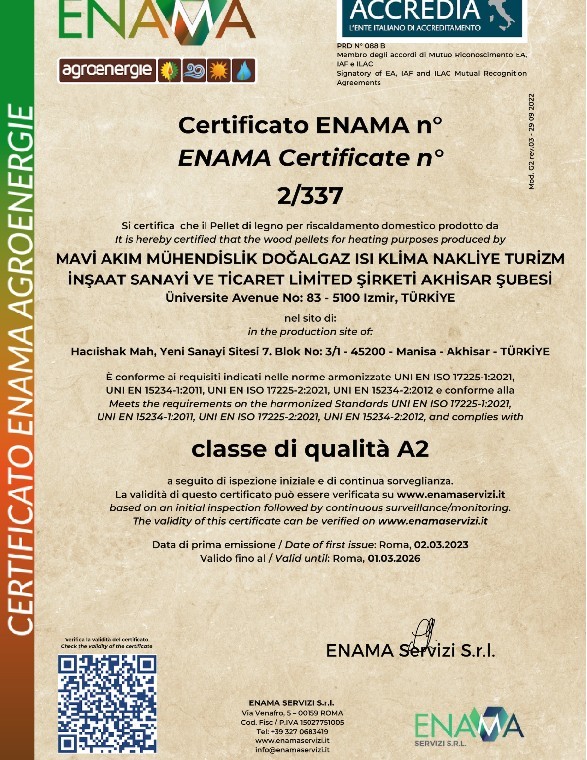 Certificato Enama 2/337